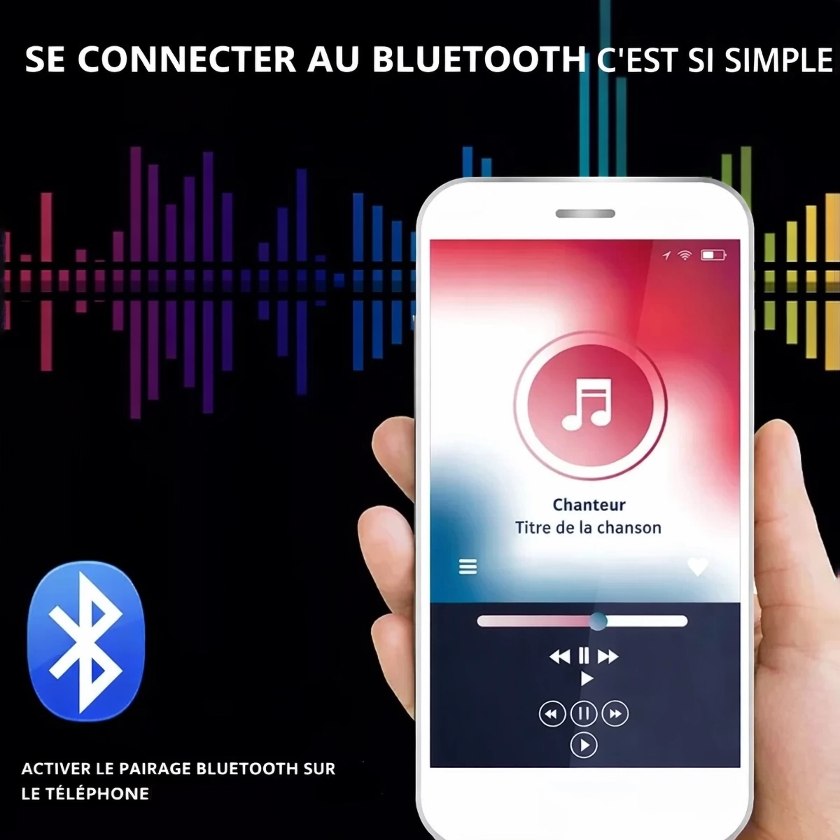 Ciel de pluie Caracas doré brossé encastré LED Bluetooth